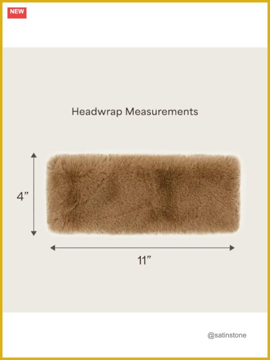 Faux Fur Headwrap Headband Elastic Closure Cozy Winter